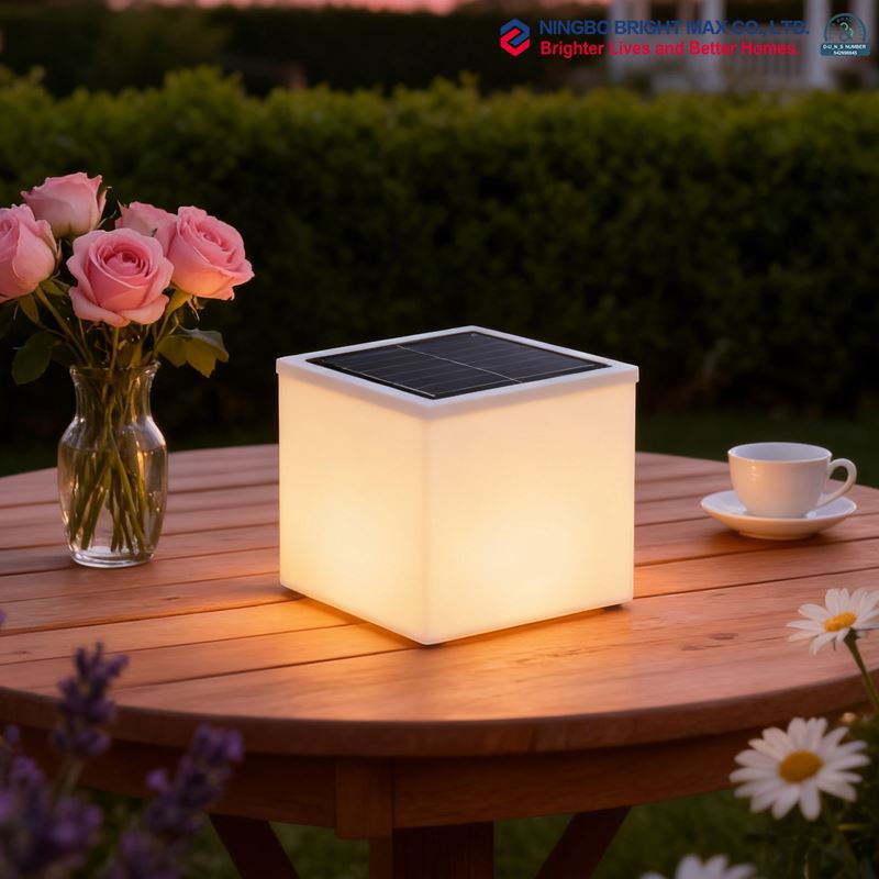 큐브 태양광 정원 조명